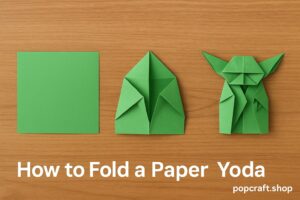 Yoda origami paper sculpture step by step