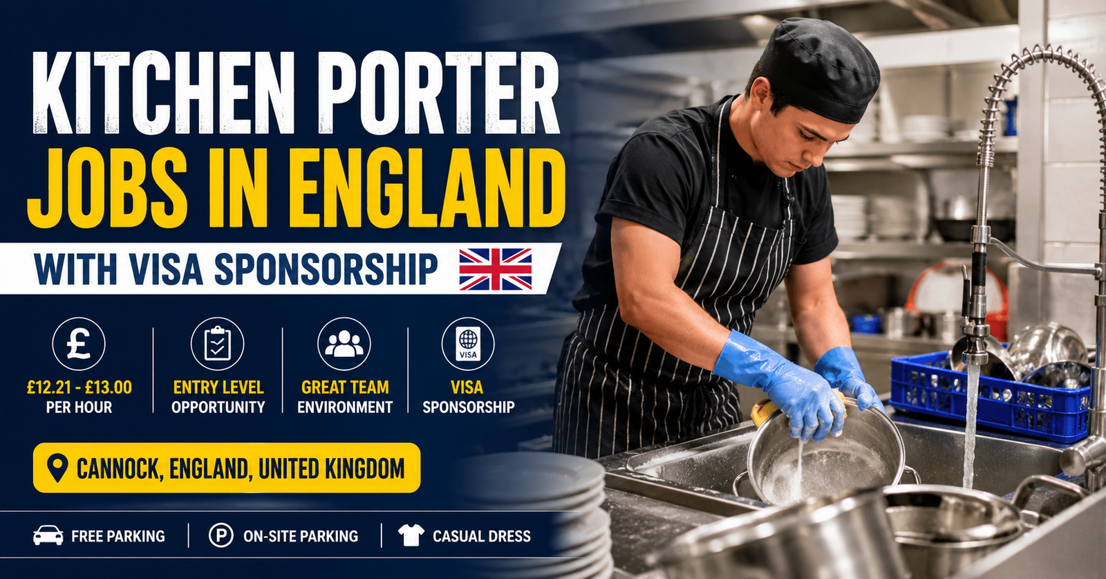 Kitchen Porter Jobs in England with Visa Sponsorship