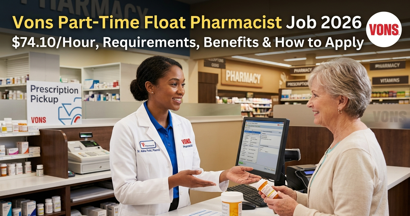 Vons Part-Time Float Pharmacist Job 2026